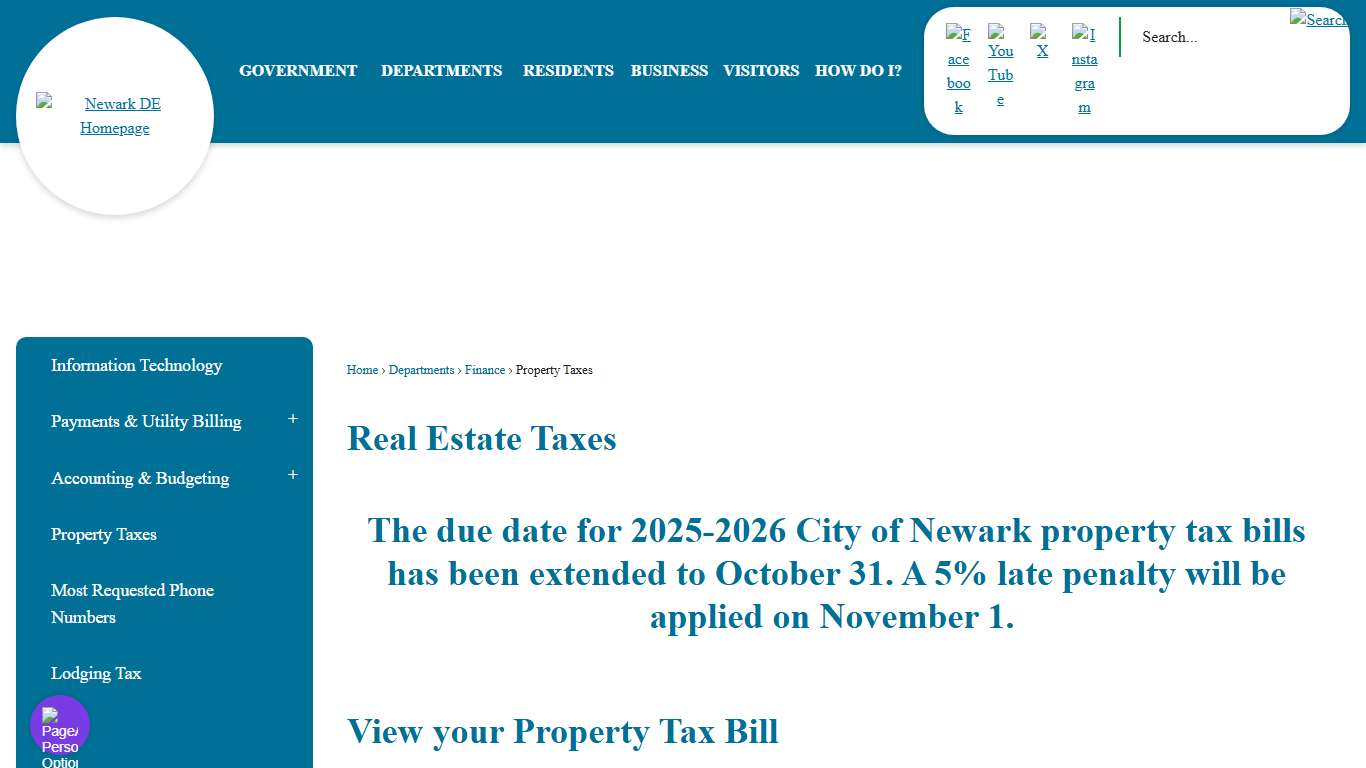 Real Estate Taxes Newark, DE - Official Website
